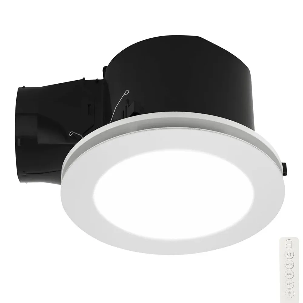 Steady DC 24/7 Exhaust Fan with CCT LED Light in White