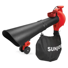 Sun Joe SBJ605E-RED 3-in-1 Electric Blower | 250 MPH | 14 Amp | Vacuum | Mulcher, Red