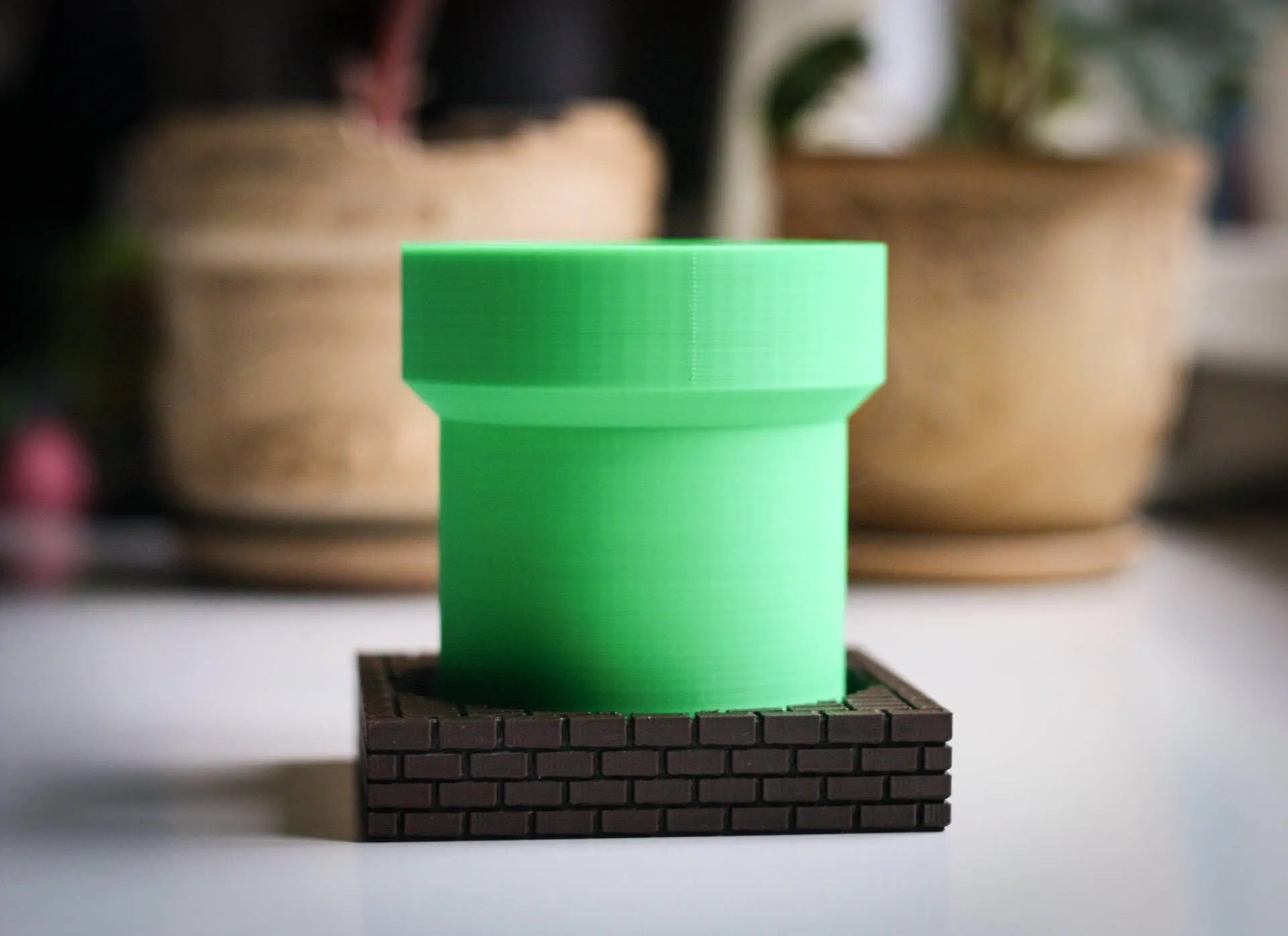 Super Mario Warp Tube Planter and Brick Tray | Cactus and Plant Pot