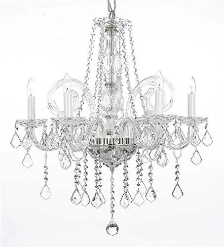 Swarovski Crystal Trimmed Chandelier Crystal Chandelier Lighting H25" X W24" - G46-B26/385/5 Sw