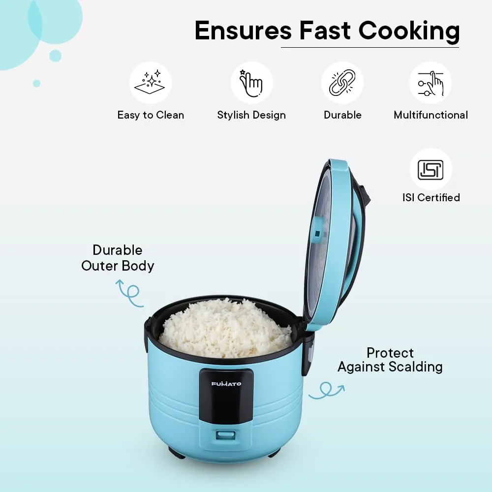 The Better Home FUMATO Cookeasy Automatic 500W Electric Rice Cooker 1.5L Blue & Stainless Steel Water Bottle 1 Litre Pack of 5 Blue