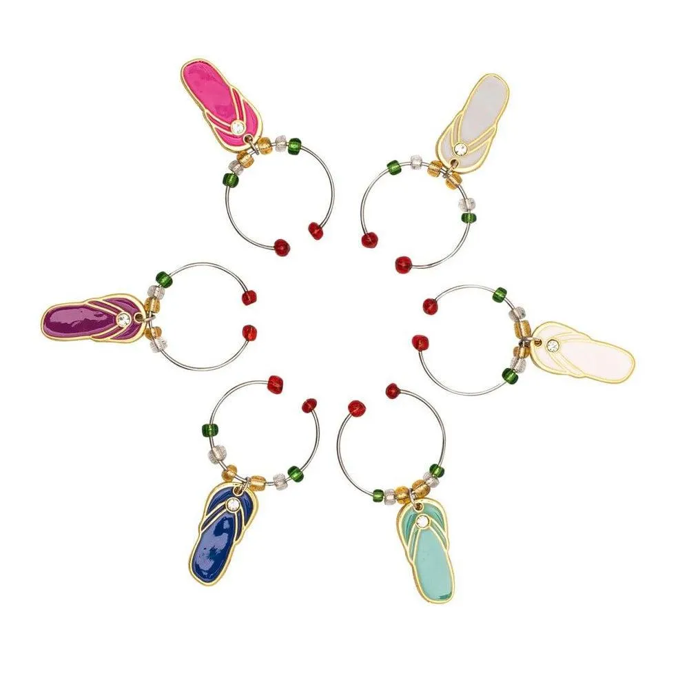 Thongs Wine Glass Charms 6 Pack