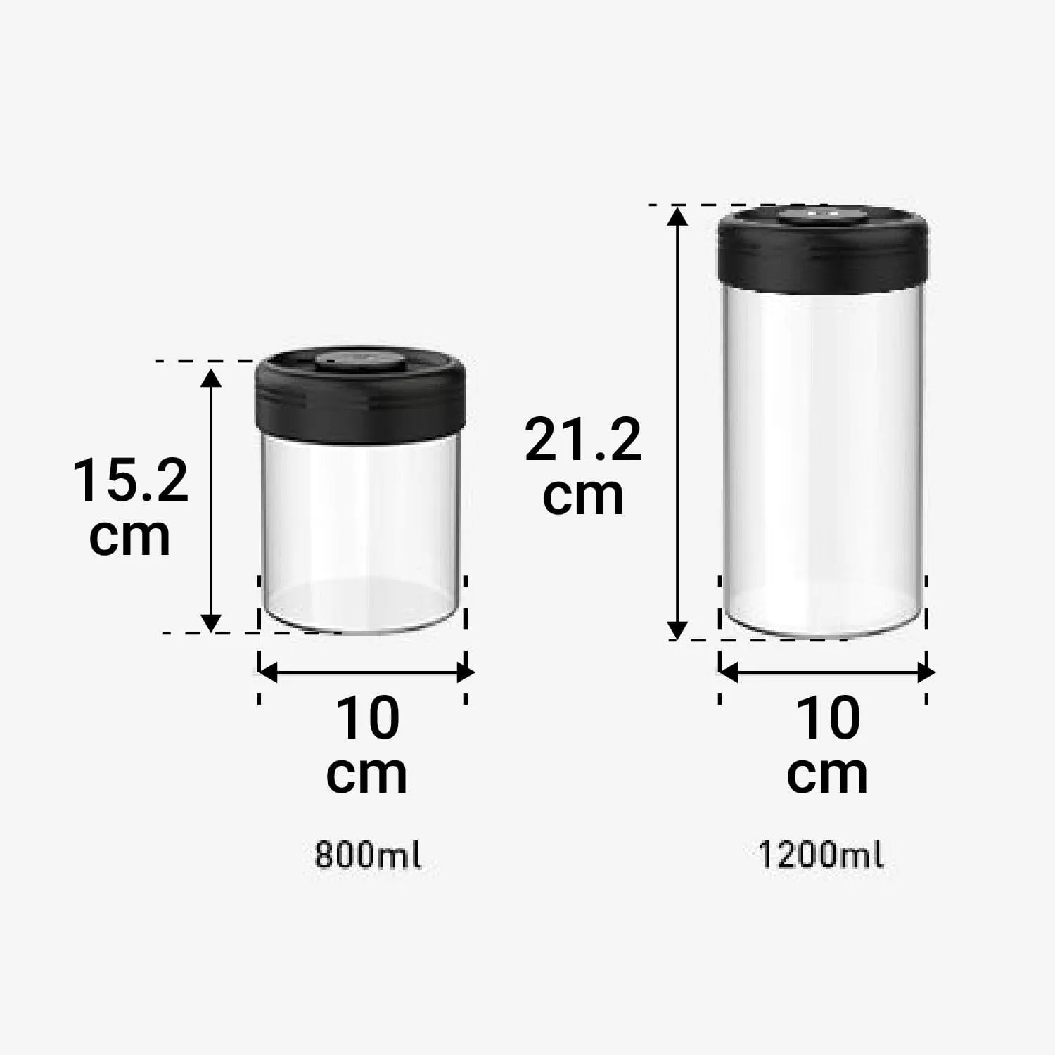 Timemore Glass Canister 1200ml Black