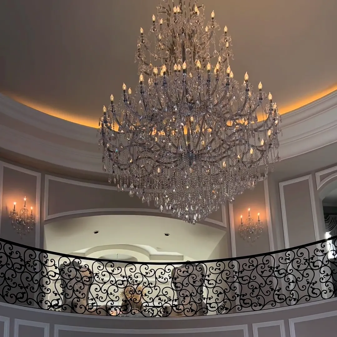 Traditional Candle Crystal Chandelier for Staircase/Foyer/Living Room/Villa