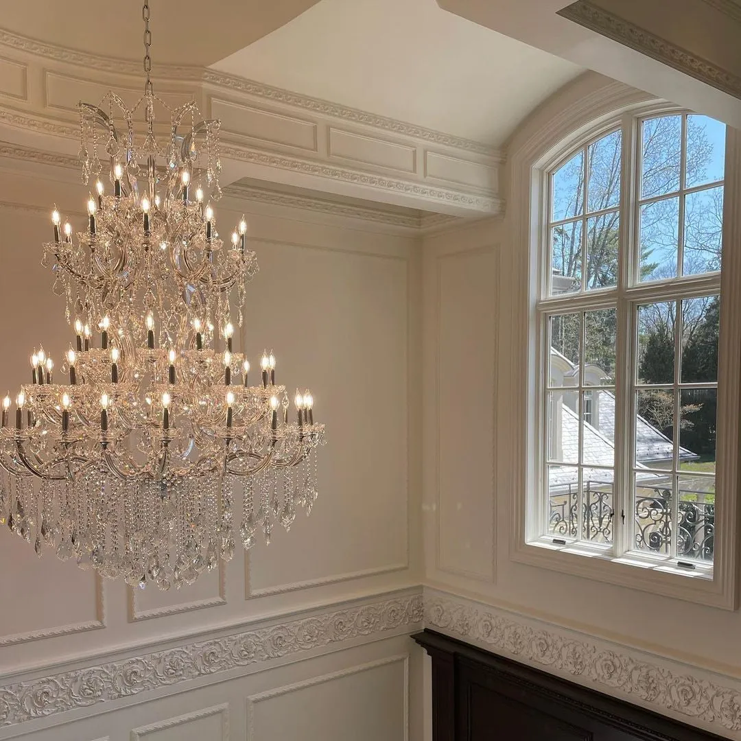 Traditional Candle Crystal Chandelier for Staircase/Foyer/Living Room/Villa