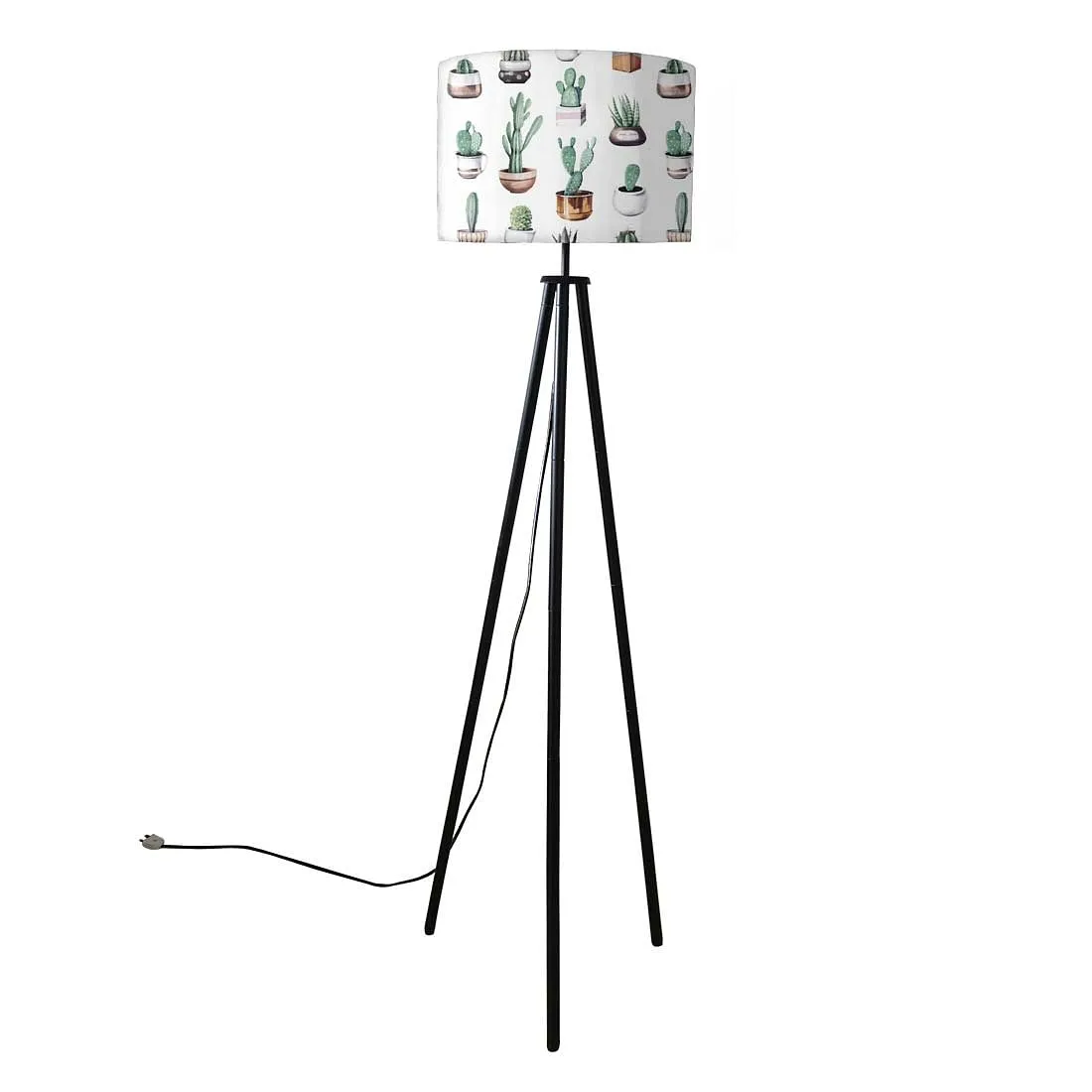 Tripod Floor Lamp Standing Light for Living Rooms -Pots Cactus