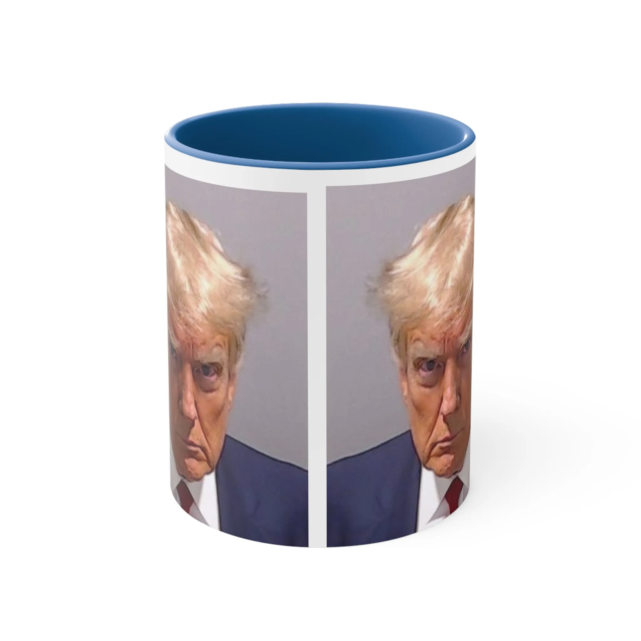 Trump's Mug Shot on a Accent Coffee Mug, 11oz