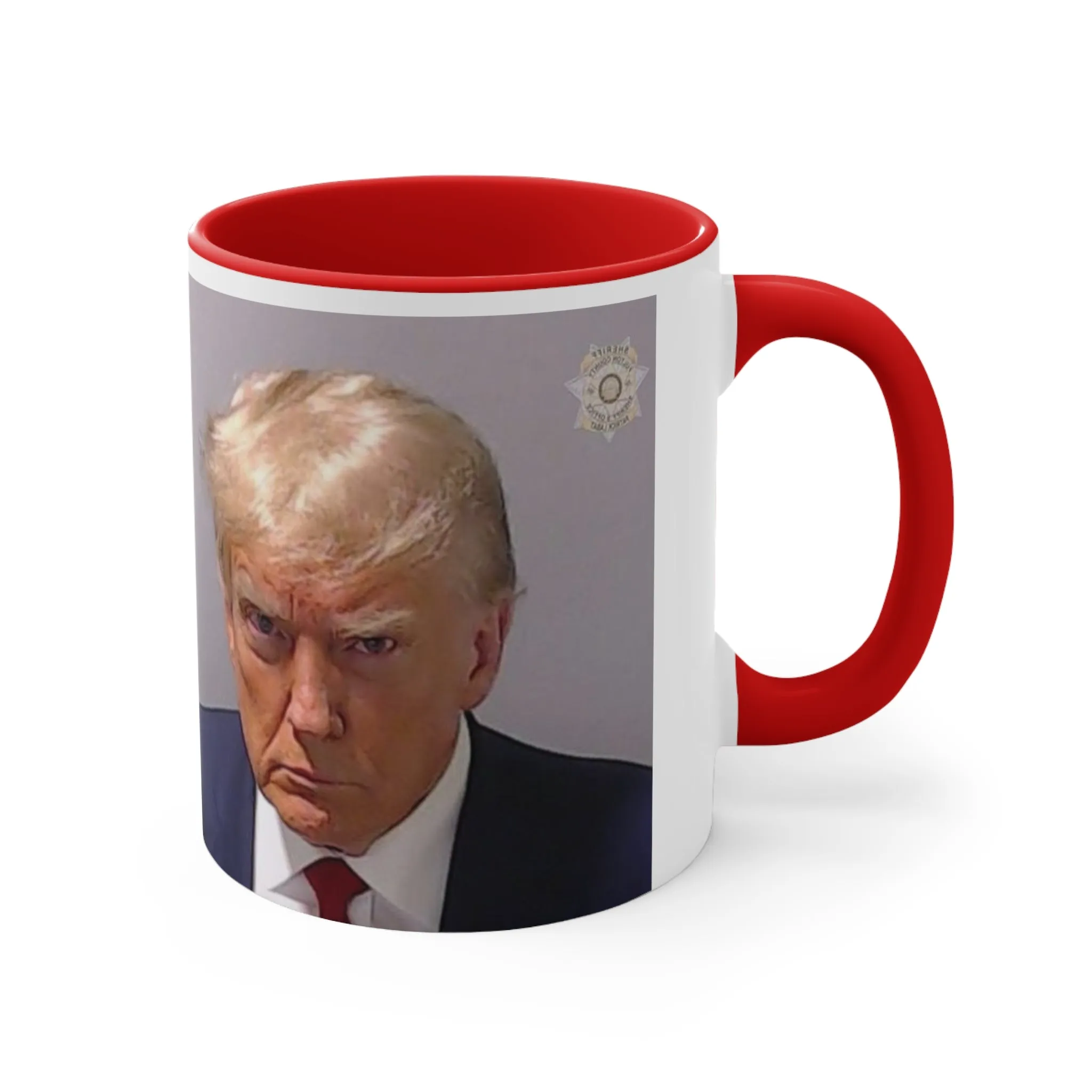 Trump's Mug Shot on a Accent Coffee Mug, 11oz