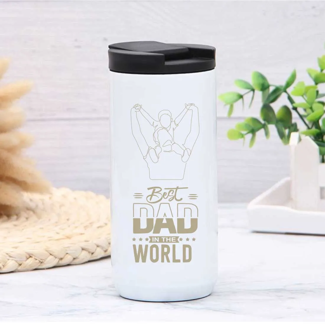 Useful Gifts for Dad Travel Coffee Tumbler Sipper Flask - Best Dad