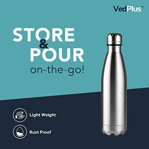 VedPlus™ Stainless Steel Water Bottle, Kids Water Bottle, Office and Sports Water Bottle Leak Proof and Light Weight Water Bottle - 950ml (2 Bottles)