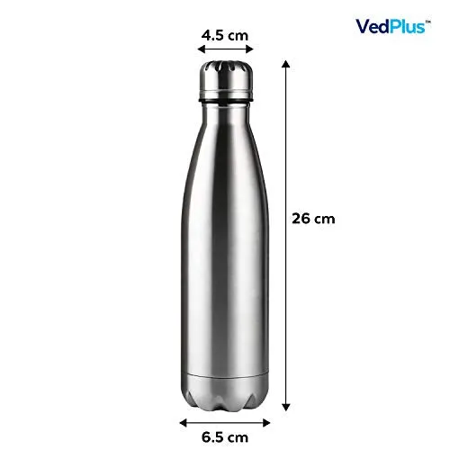 VedPlus™ Stainless Steel Water Bottle, Kids Water Bottle, Office and Sports Water Bottle Leak Proof and Light Weight Water Bottle - 950ml (2 Bottles)