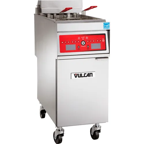 Vulcan 1ER50A 50 lb. Electric Floor Fryer with Analog Controls - 208V, 3 Phase, 17 kW | Denson CFE