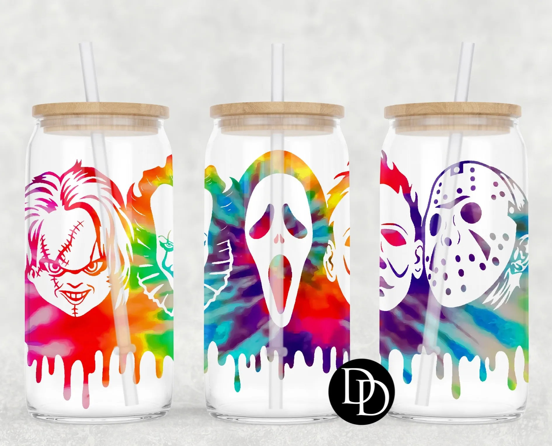 Watercolor Horror UV DTF Cup Wrap