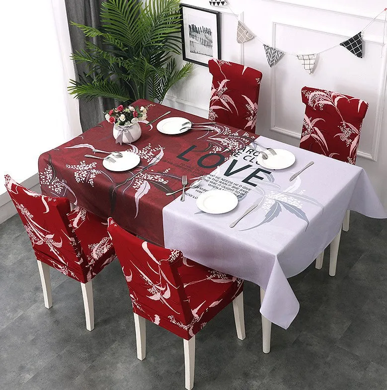 Waterproof tablecloth Dining Tablecloth Chair Cover Set