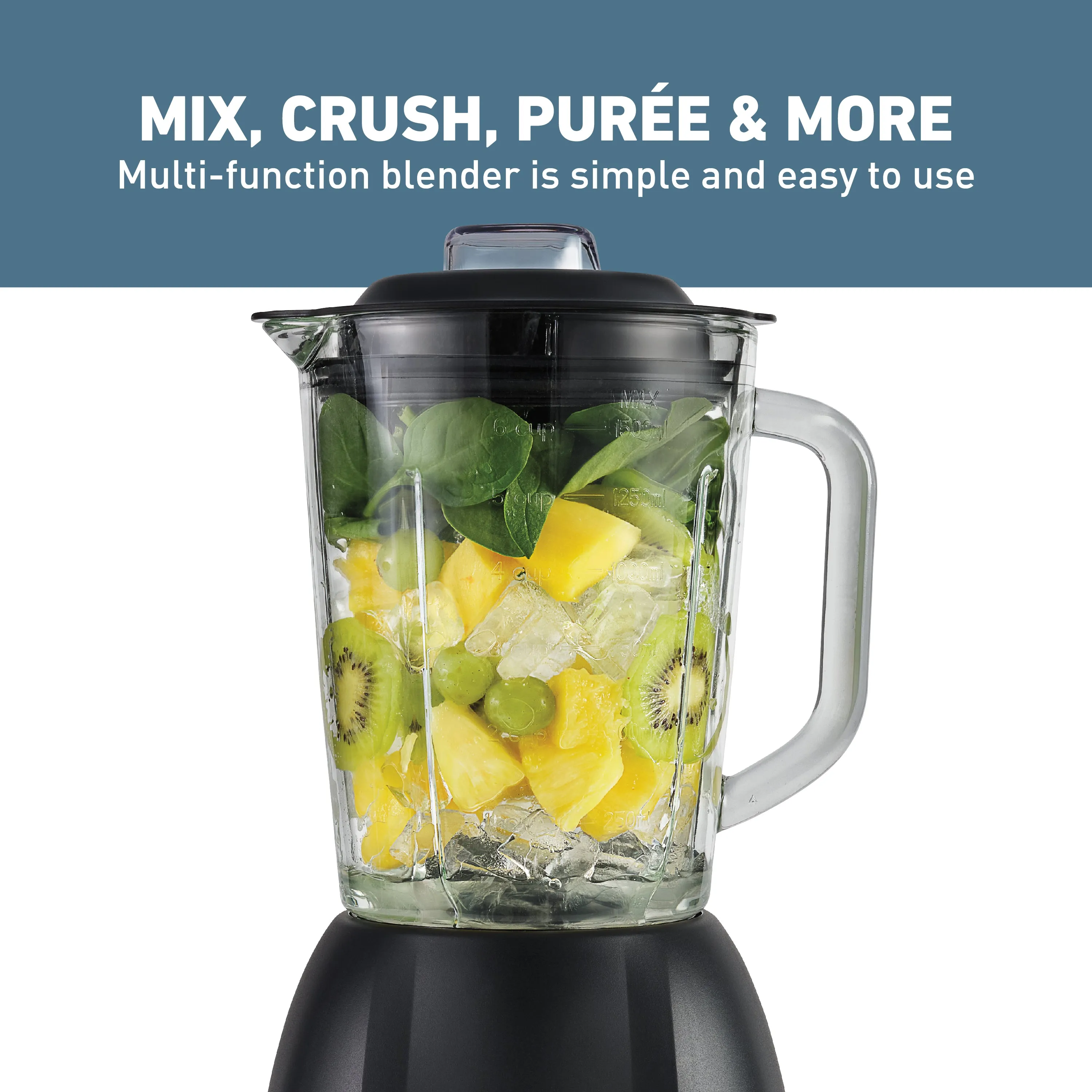 West Bend Multi-Function Blender, 48 oz Glass Jar, with Travel Cup