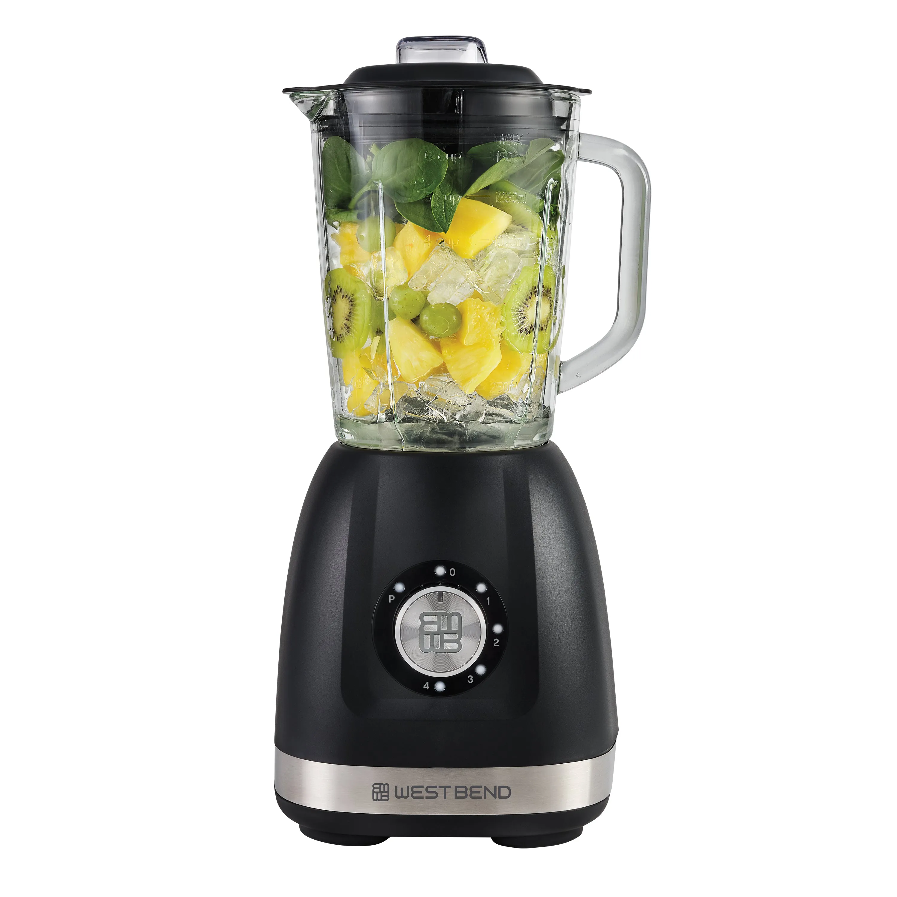 West Bend Multi-Function Blender, 48 oz Glass Jar, with Travel Cup