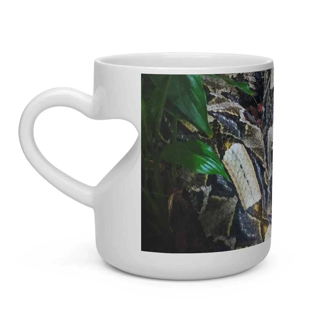 White and Black Snake Heart Shape Mug