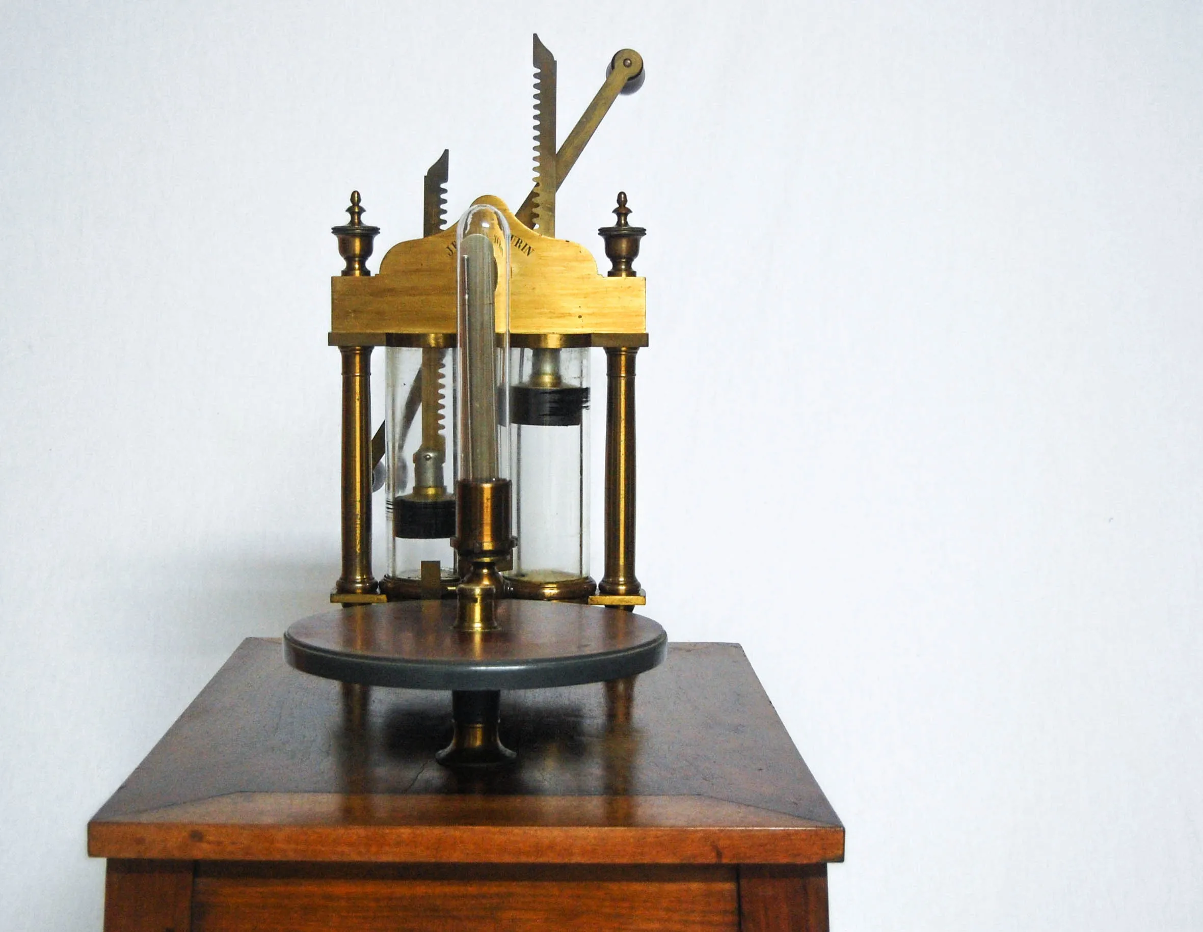 William IV Period Table Mounted Vacuum Air Pump by Enrico Federico Jest of Turin