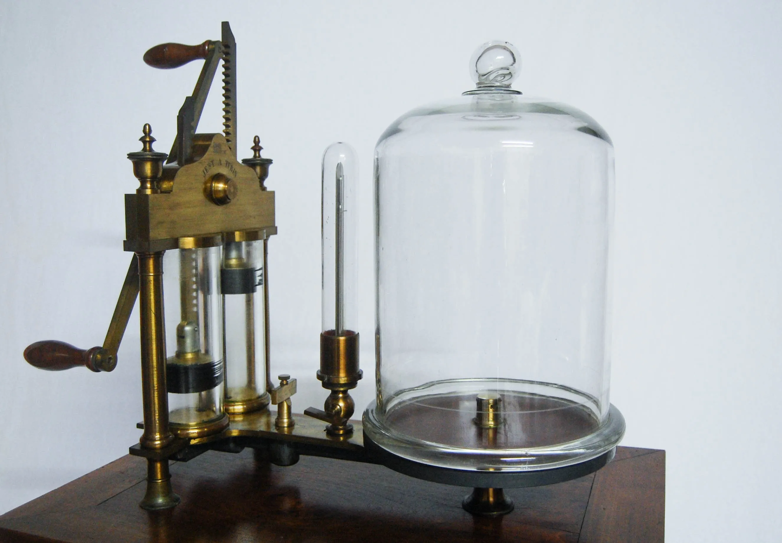 William IV Period Table Mounted Vacuum Air Pump by Enrico Federico Jest of Turin