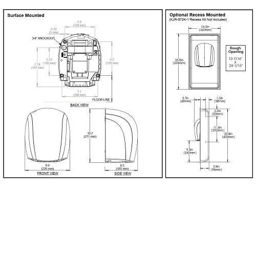 WORLD DRYER® J4-975 Airforce™ (208V-240V) ***DISCONTINUED***  No Longer Available in WHITE STEEL - Please see WORLD J4-974 (208V-240V)