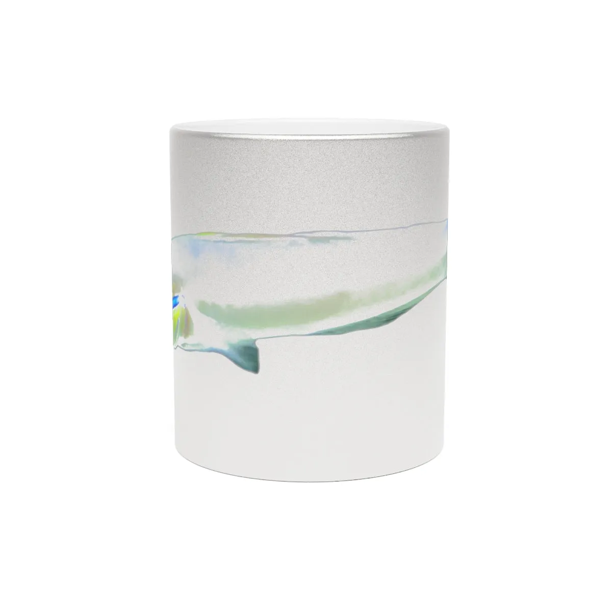 Yellow and White Fish Metallic Mug (Silver / Gold)