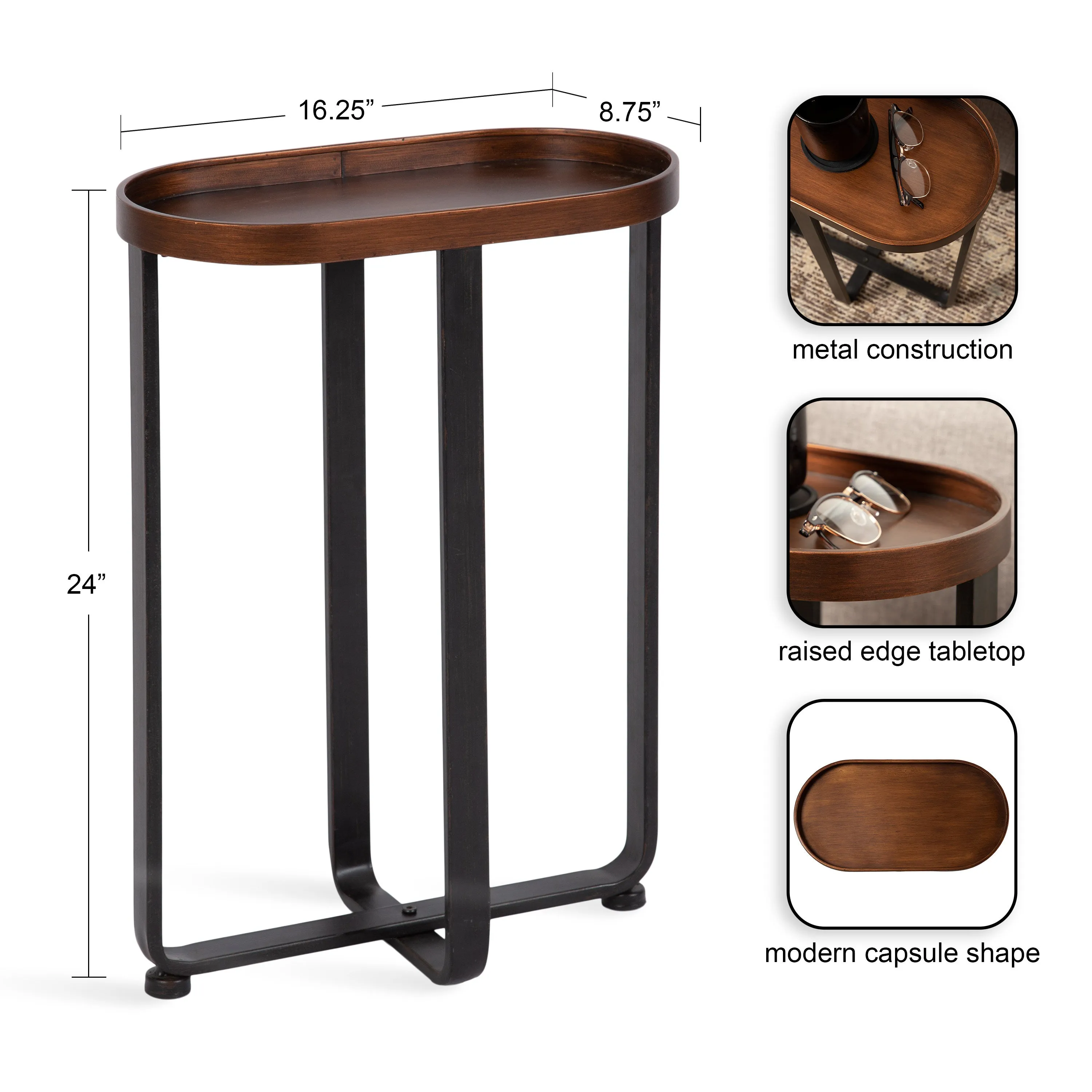 Zabel Capsule Metal Side Table